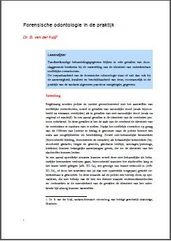 plaatje Forensische Odontologie in de praktijk