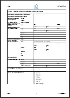 Formulier Intake Forensisch-Odontologische Identificatie